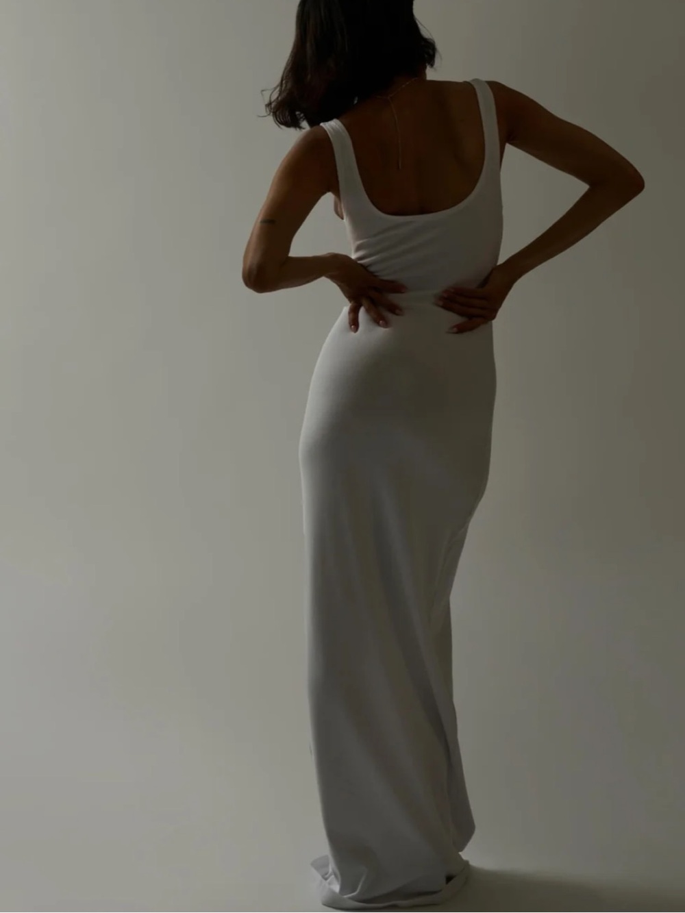 NWT All Things Golden Luxe Rib Maxi Dress White XXS - Picture 2 of 8